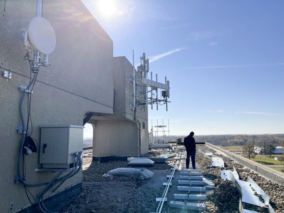 Pictured is the ARA infrastructure atop Wilson Hall at Iowa State University in Ames.