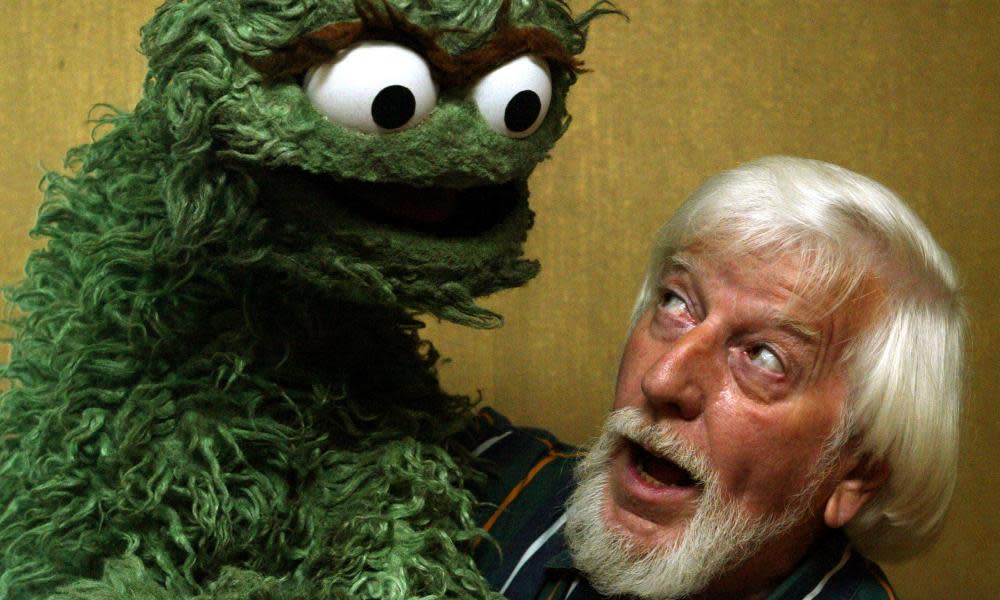 Caroll Spinney with his character Oscar the Grouch