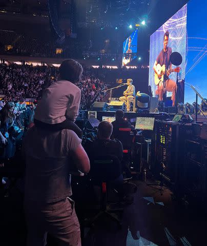 <p>Andy Cohen Instagram</p> Little Ben had the best view in the house!