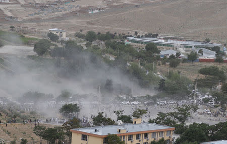 Smoke rises from the site of a suicide attack after a blast in Kabul, Afghanistan June 3, 2017. REUTERS/Stringer