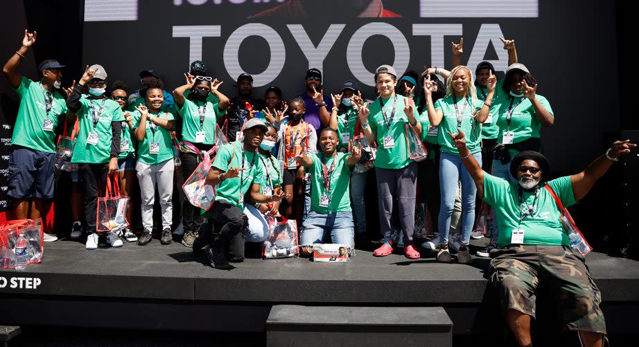 Boys and Girls Club members on Toyota stage at Richmond