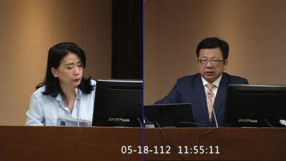 國民黨立委李貴敏（左）、勞動部次長李俊俋（右）。（圖／翻攝自立法院議事轉播）