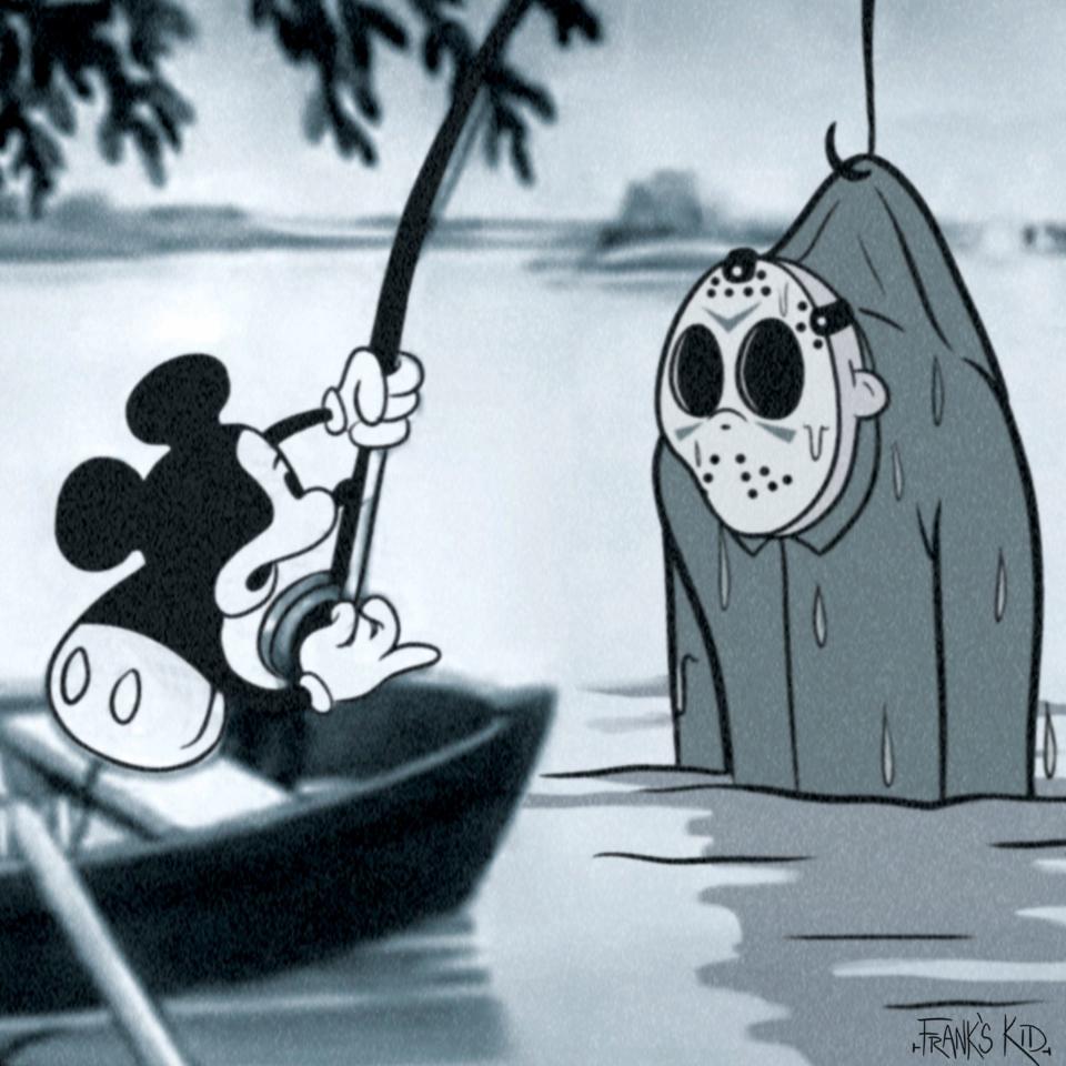 Mickey wasn't counting on finding Jason Voorhees on this fishing trip.