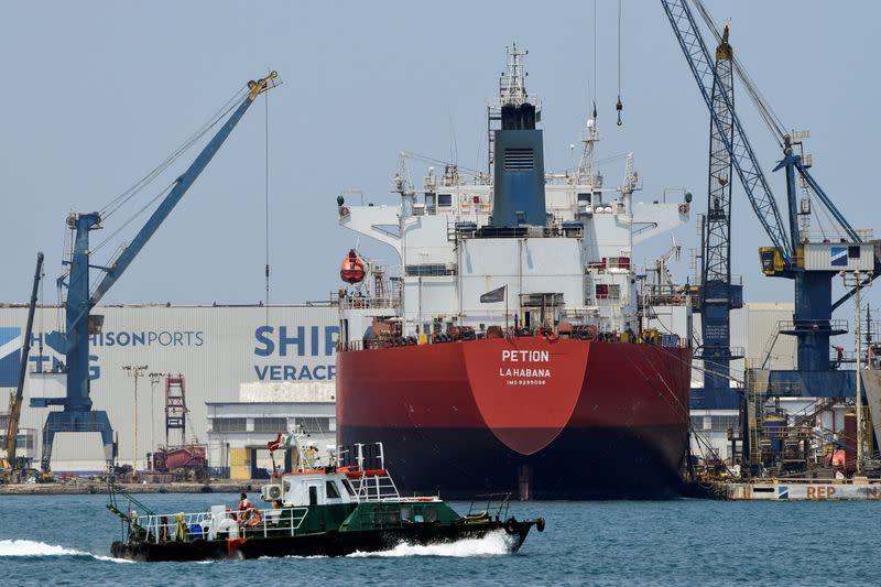 FILE PHOTO: Cuban tanker Petion is seen at a shipyard in Veracruz, Mexico