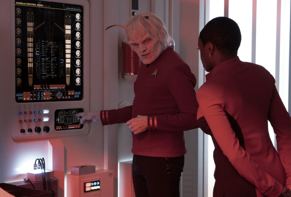 Bruce Horak and Celia Rose Gooding in Star Trek: Strange New Worlds