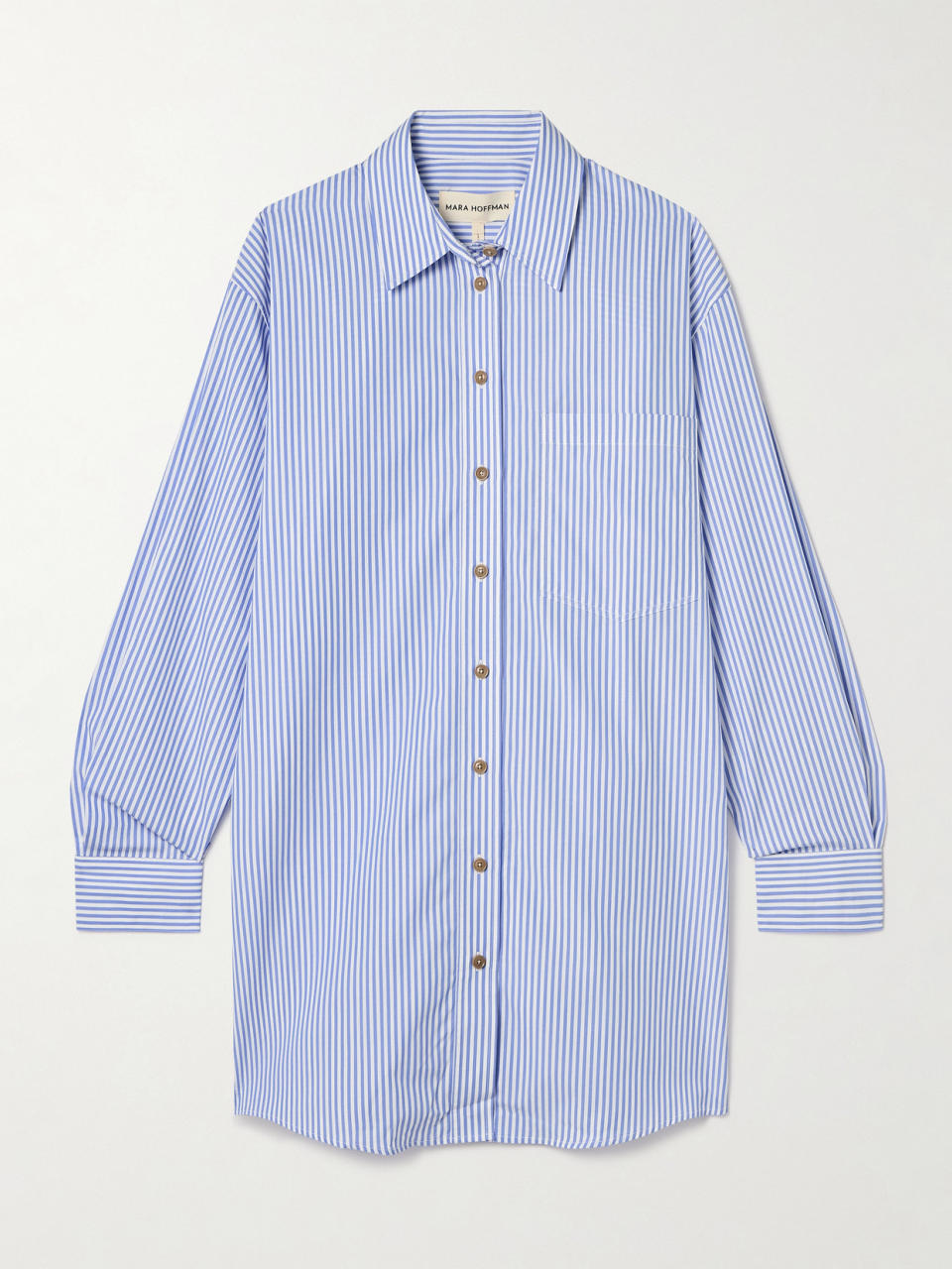 + Net Sustain Hailey Striped Organic Cotton-Poplin Shirt