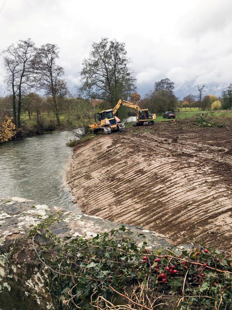 It's estimated that it could cost nearly £700,000 to restore the river and its banks after Price bulldozed and reprofiled it. (SWNS)