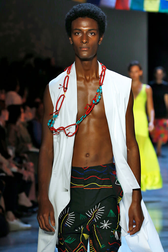 A model walks the Prabal Gurung spring 2019 show during New York Fashion Week on Sept. 9, 2018. (Getty Images)