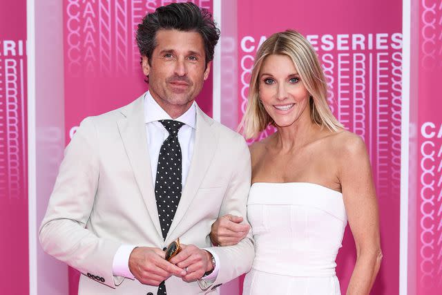 <p>Pascal Le Segretain/Getty</p> Patrick Dempsey and wife Jillian Dempsey in Cannes, France
