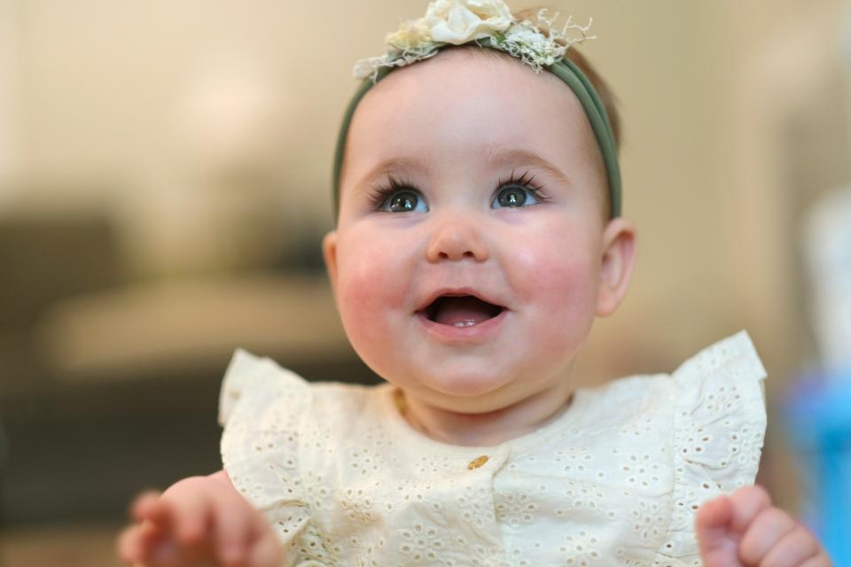 Isa Slish, 7 months, was selected as Gerber's 2022 Spokesbaby. She and her family, father, John, mother, Meredith, and sister, Temperance "Tempe", 4, live in Edmond. May, May 7, 2022