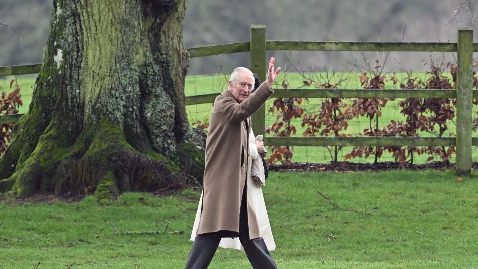 king charles waving 