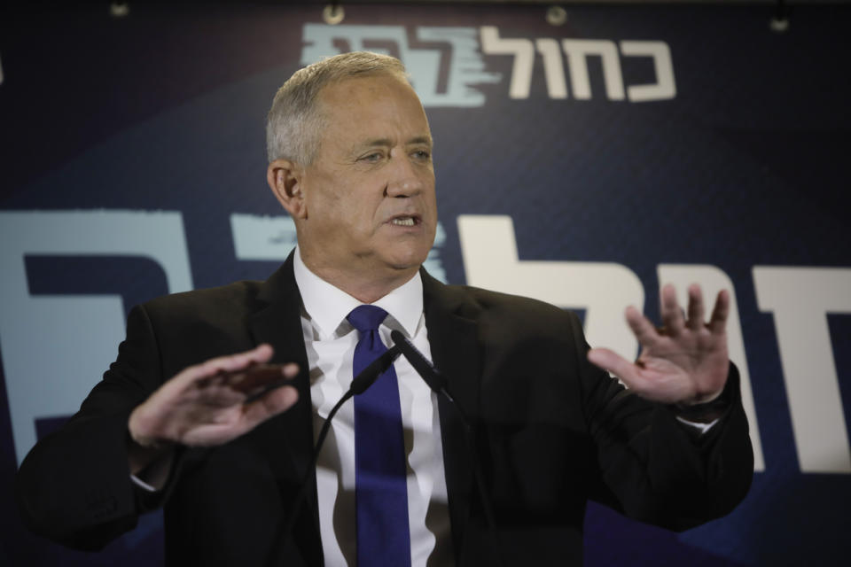 Blue and White party leader Benny Gantz rebuffed Benjamin Netanyahu’s notion of a unity government.