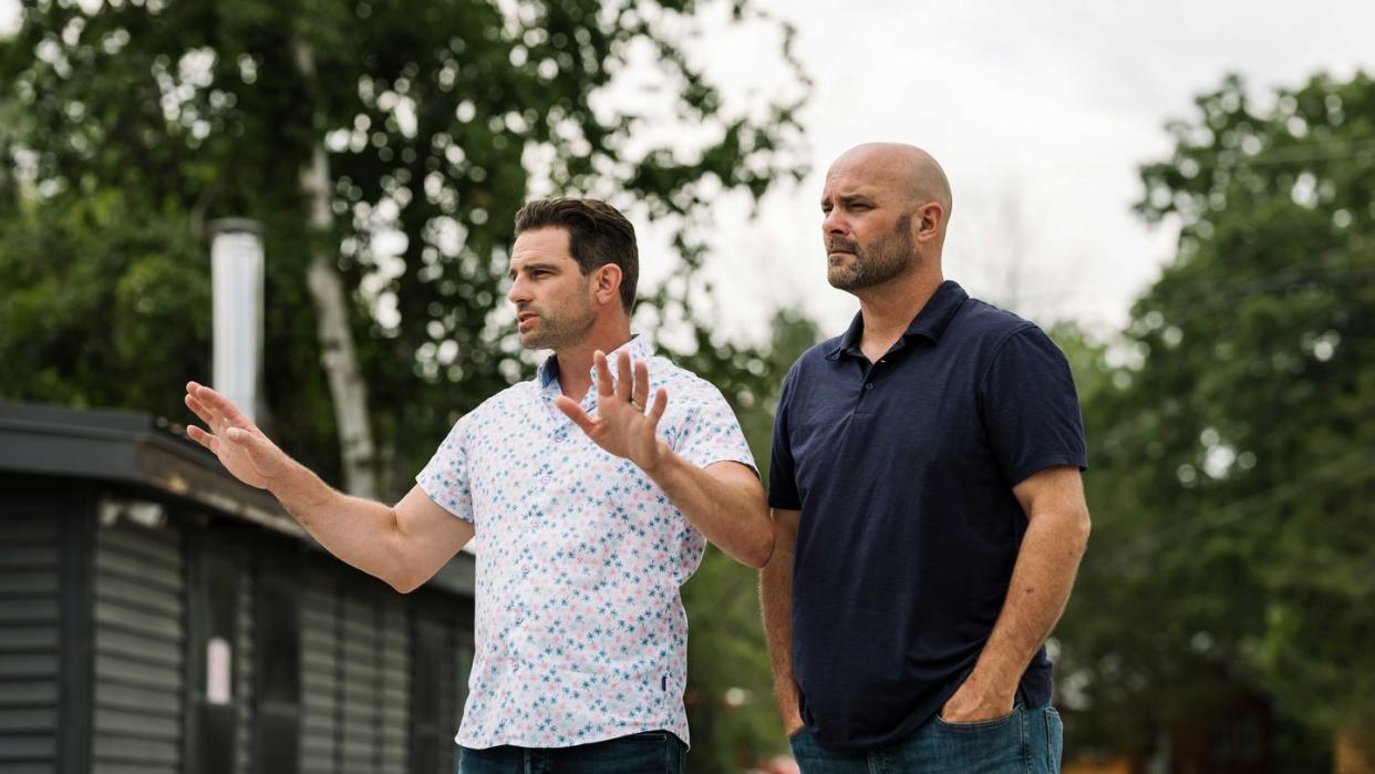 scott mcgillivray and bryan baeumler on renovation resort showdown