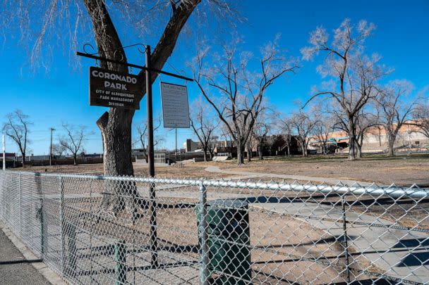 PHOTO: In this photo taken Dec. 19, 2022, Coronado Park in Albuquerque remains closed after the City moved all the homeless out of the park near Downtown Albuquerque last summer. (Adolphe Pierre-Louis/Albuquerque Journal via ZUMA Press)