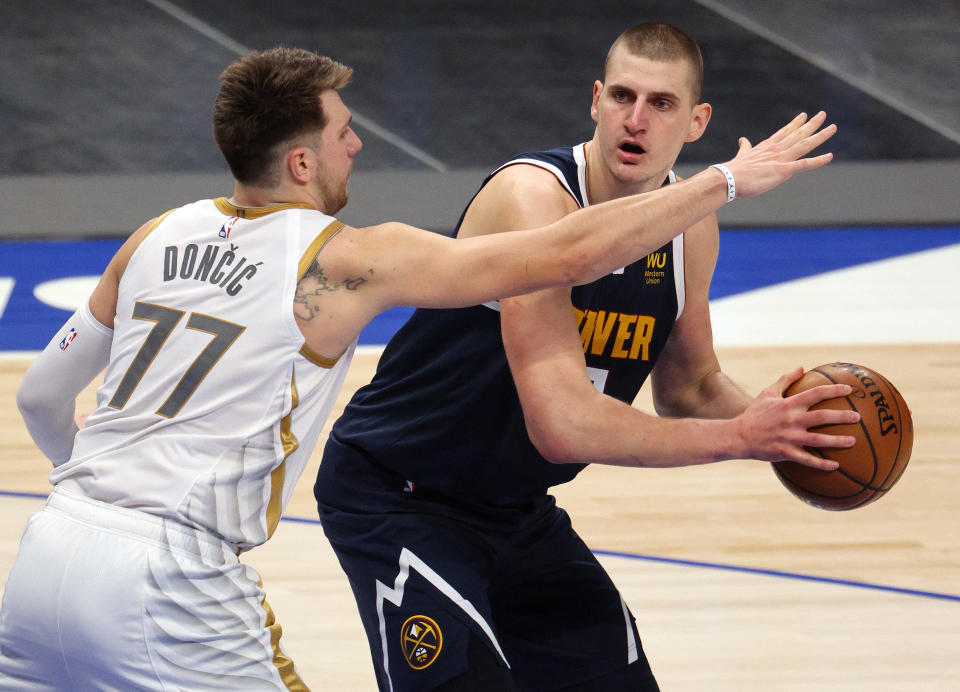 Luka Doncic and Nikola Jokic are both on track to be among the NBA's all-time greats, but will either qualify for the list of 75 Greatest Players so early in his career? (Ronald Martinez/Getty Images)