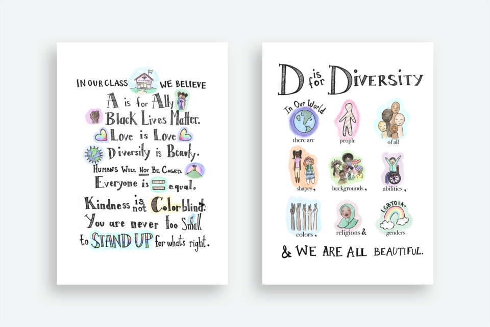Mom and artist Taimani Reed said she hopes her posters, including "D is for Diversity," make their way into classrooms across the country. (Photo: Emerald Creative)