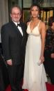 <p>Salman Rushdie: 5' 7" <br>Padma Lakshmi: 5' 9" </p>