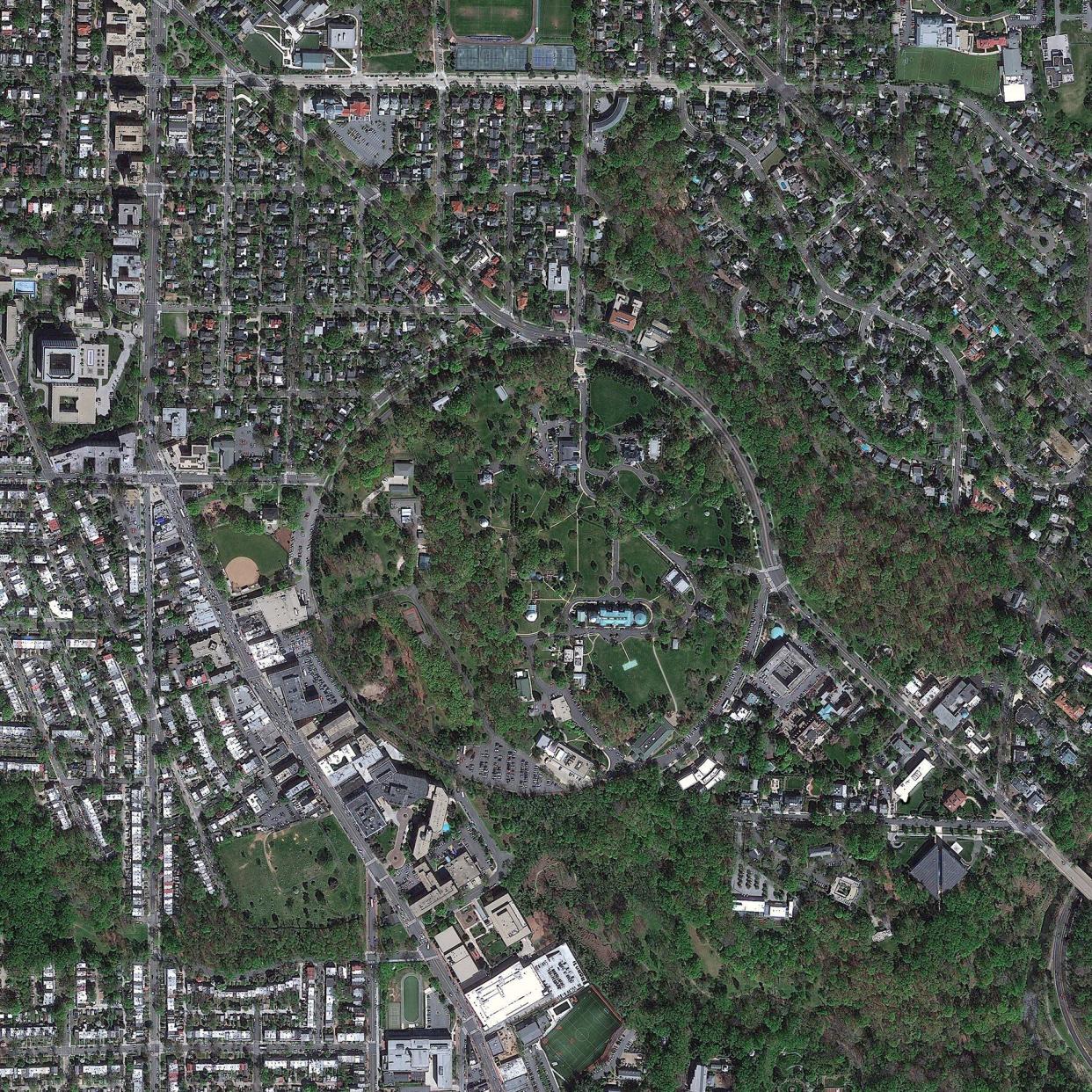 A satellite image of the United States Naval Observatory from April 2012. (Photo: DigitalGlobe via Getty Images)