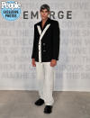 <p>Castellani poses for the cameras in a Casablanca suit and Givenchy shoes before hitting the stage. </p>