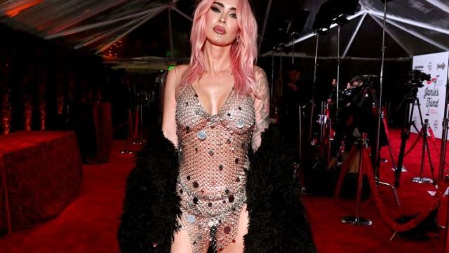 Megan Fox Wore a See-Through Chain Mail Dress and G-String to Watch the  Grammys - Yahoo Sports