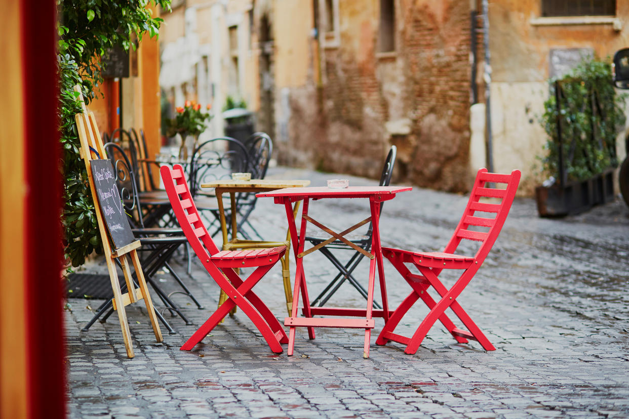 Cozy outdoor cafe in Rome, Lazio, Italy