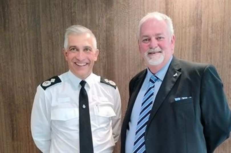 Former Chief Constable for Humberside Police, Paul Anderson (left) and PCC Jonathan Evison