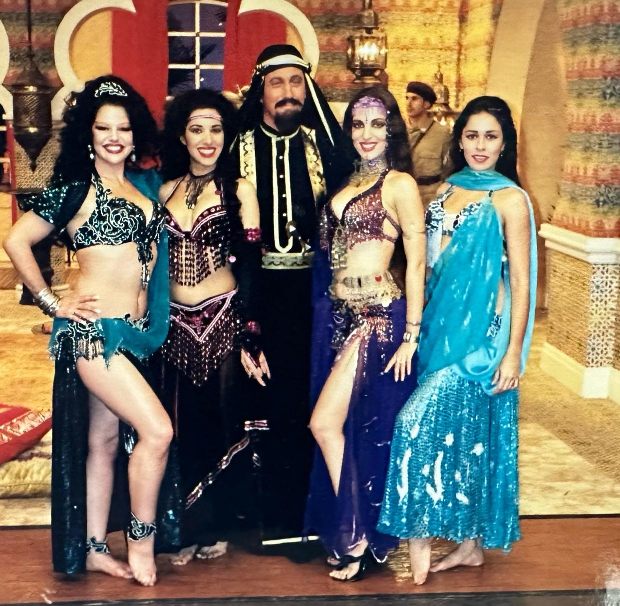 Charles Shaughnessy (center) as a Middle Eastern sheik alongside guest dancers, dressed in Emmy-nominated costumes styled and designed by Gordon and Cookson. (Terry Gordon) 