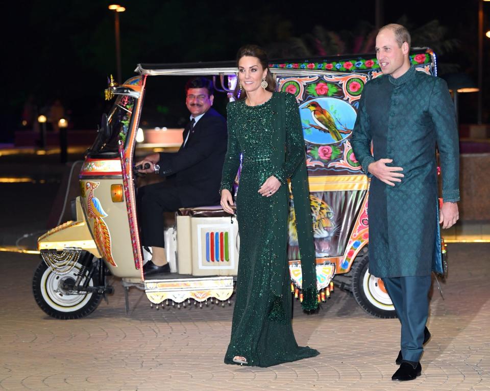<p>Prince William had a serious fashion moment on the trip, wearing a traditional sherwani in the country's color. </p>