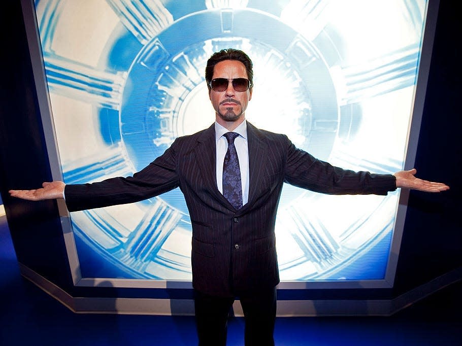 Wax figure of Robert Downey Jr. as Dr. Tony Stark from "Iron Man. Madame Tussaud's Hollywood wax museum ribbon cutting ceremony.