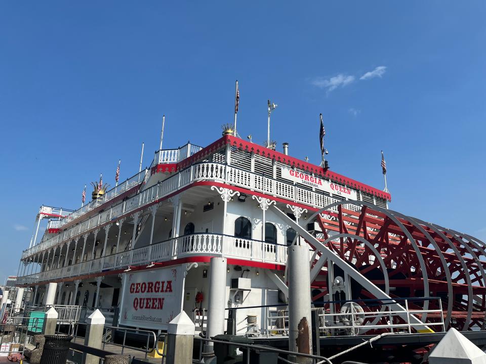 big riverboat on the water in savannah georgia