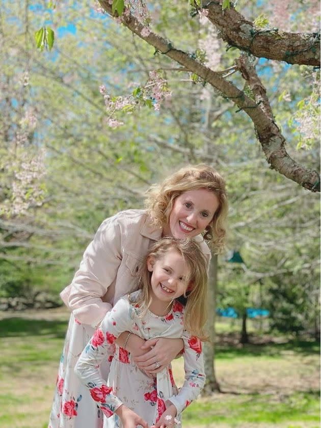 The author with her daughter.