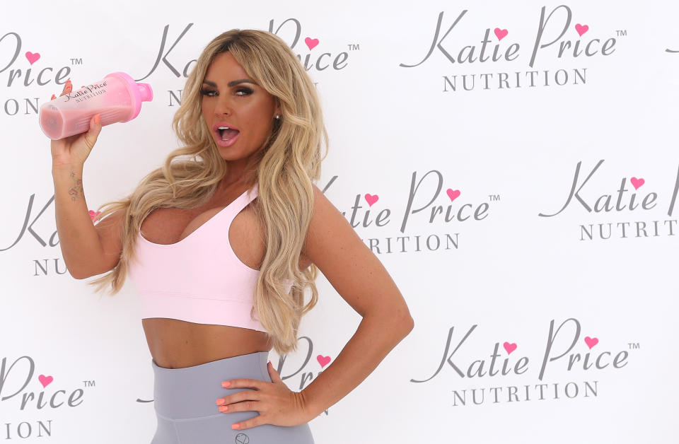 Katie Price launches her new range of nutrition products at The Worx Studio's on April 25, 2017 in London, England.  (Photo by Danny Martindale/WireImage)