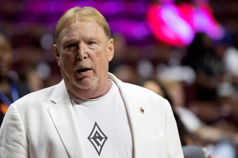 Las Vegas Aces owner Mark Davis arrives early before Game 4 of a WNBA Final against the Connecticut Sun at Mohegan Sun Arena on Sept. 18, 2022, in Uncasville, Connecticut. (Ellen Schmidt/Las Vegas Review-Journal/Tribune News Service via Getty Images)