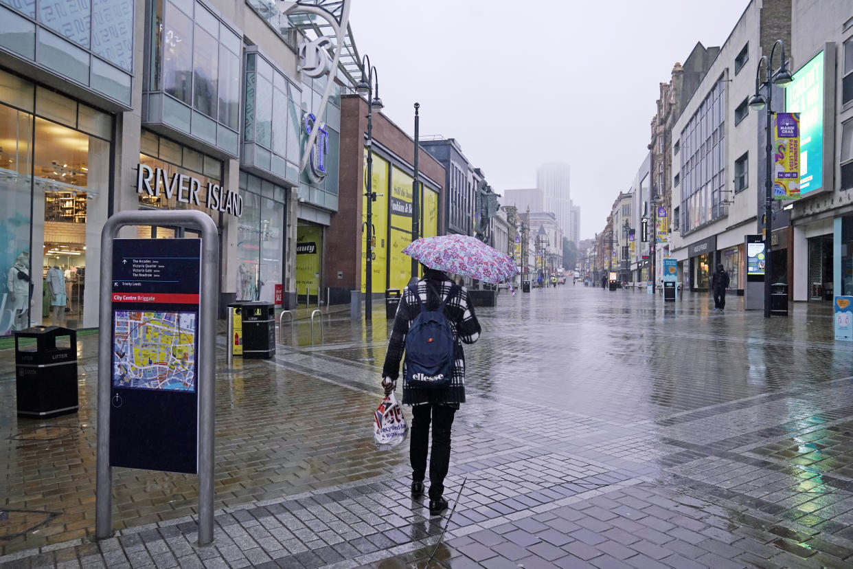 The scene in Leeds city centre the morning after England were beaten in the final of the UEFA Euro 2020. Picture date: Monday July 12, 2021.