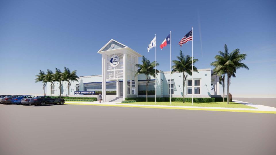 The new Public Safety Building that will rise soon in Port Aransas to replace the one destroyed by Hurricane Harvey in 2017 is shown in this rendering designed by Gignac Architects.