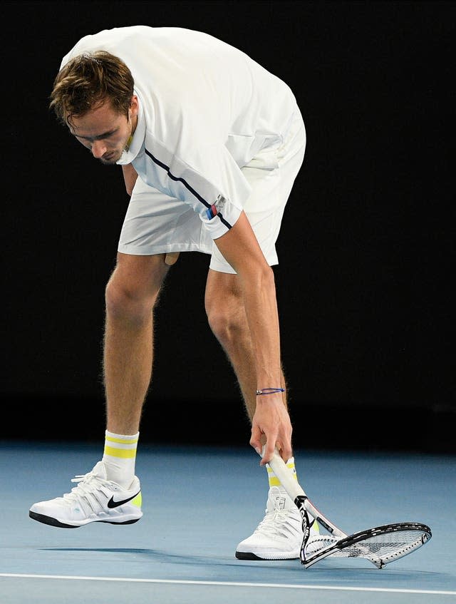 Daniil Medvedev smashed his racket in frustration