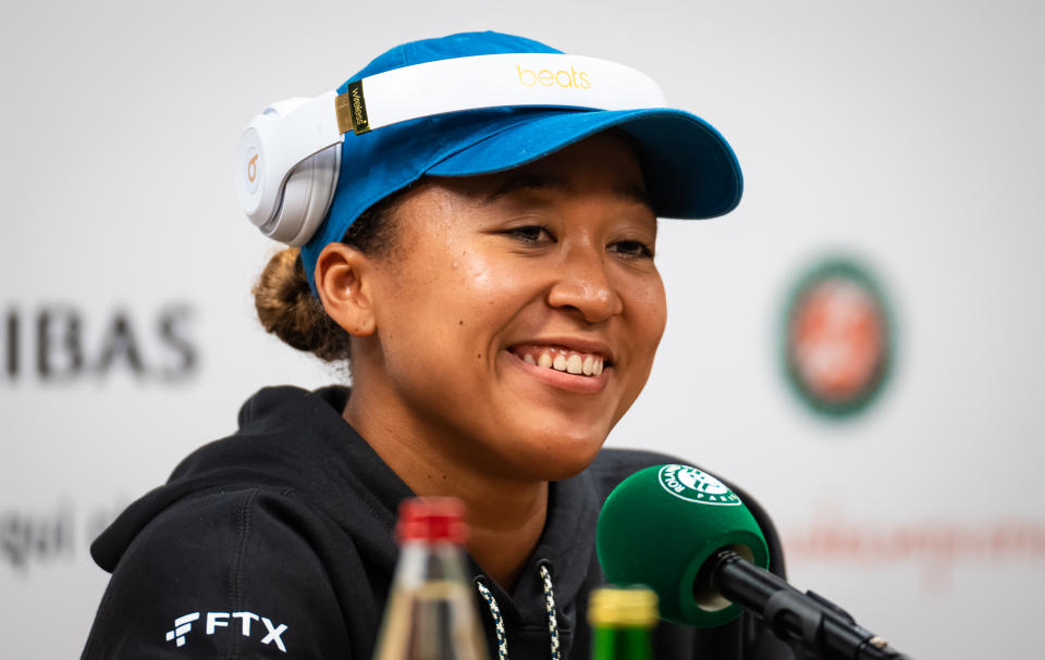 PARIS, FRANCE - MAY 20: Naomi Osaka of Japan talks to the press during Media Day on Qualifying Day 5 of Roland Garros on May 20, 2022 in Paris, France (Photo by Robert Prange/Getty Images)