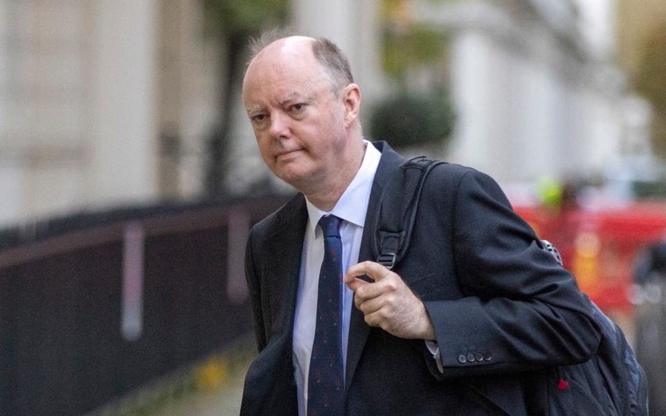 Photo of Sir Chris Whitty arriving at the Covid Inquiry last November