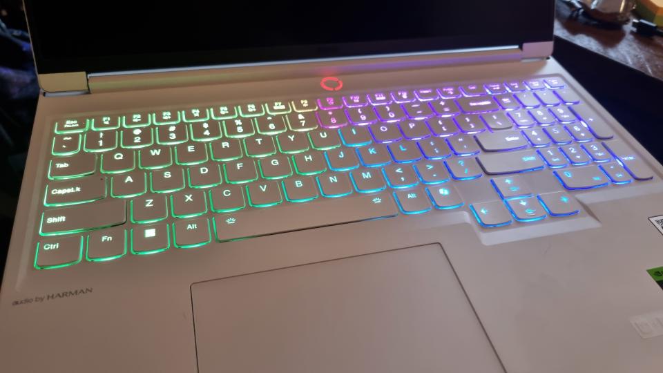 The RGB keyboard of the Lenovo Legion 7 16IRX9