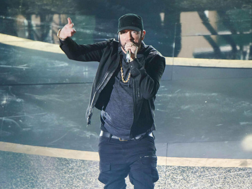 US-Rapper Eminem performt bei den Oscars 2020 (Bild: imago images/Cinema Publishers Collection)