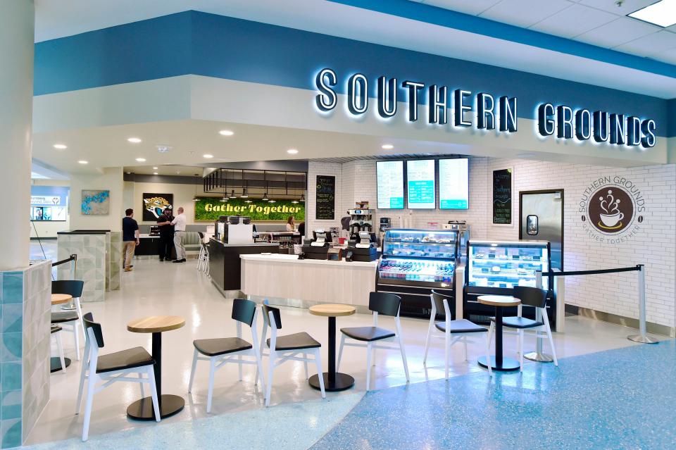 The second Southern Grounds restaurant recently opened at Jacksonville International Airport is located before the TSA security checkpoint. 