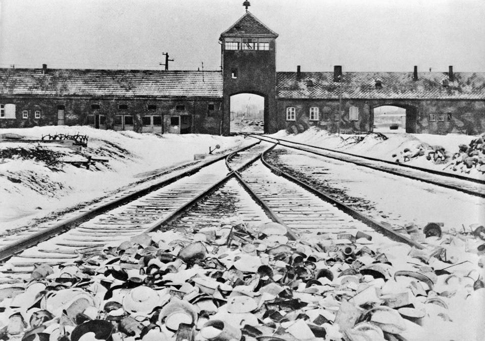 Entrance to the German concentration camp of Auschwitz-Birkenau in Poland. (Photo: Bettmann/Getty Images)