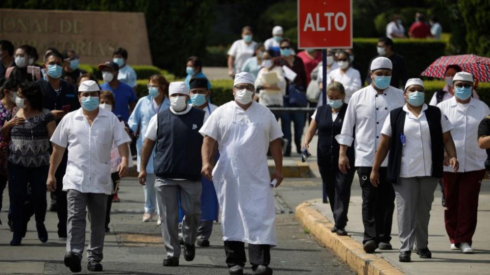 Manifestación de personal sanitario en México.