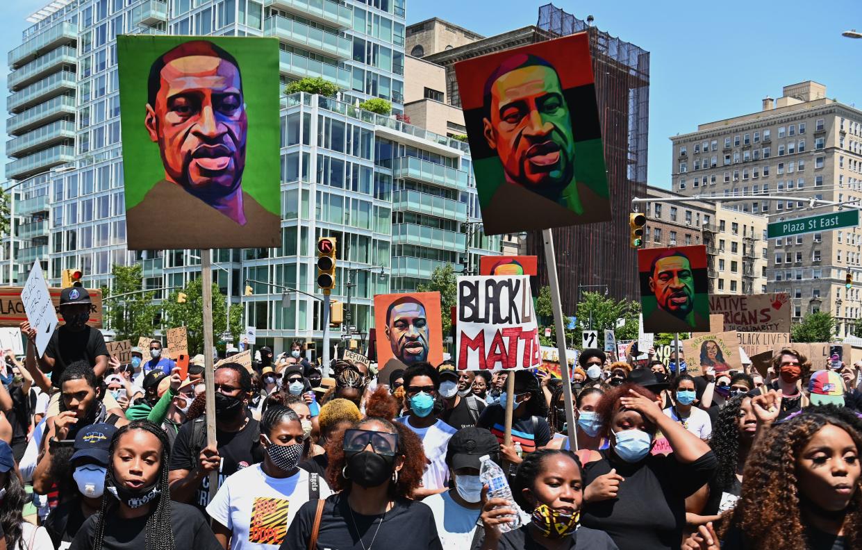 Protesters in Brooklyn, N.Y.