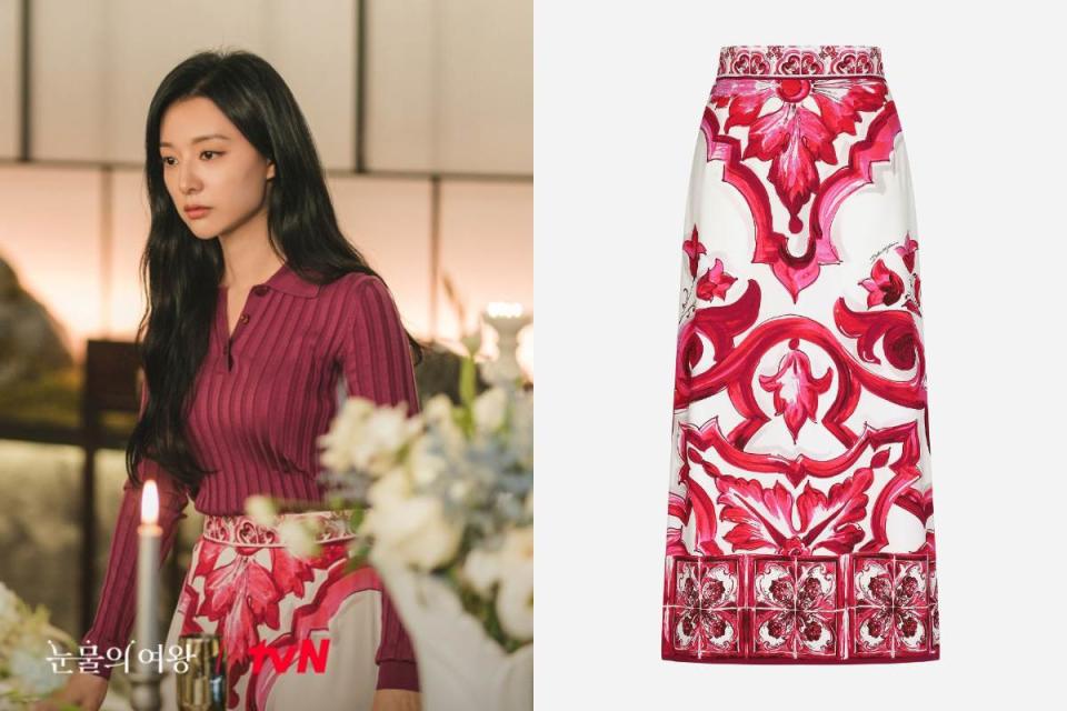 Dolce & Gabbana Majolica印花半身裙，價格店洽圖片來源：tvN、Dolce & Gabbana官網