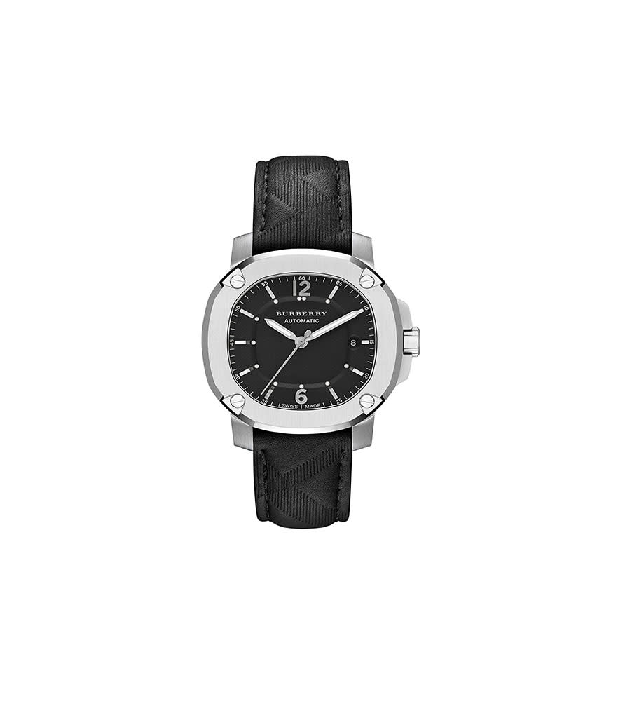 <p>Burberry The Britain Automatic in Black, $1,495, <a rel="nofollow noopener" href="http://www.burberry.com" target="_blank" data-ylk="slk:burberry.com;elm:context_link;itc:0;sec:content-canvas" class="link ">burberry.com</a></p>