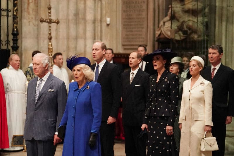 Familia Real británica en la Abadía de Westminster