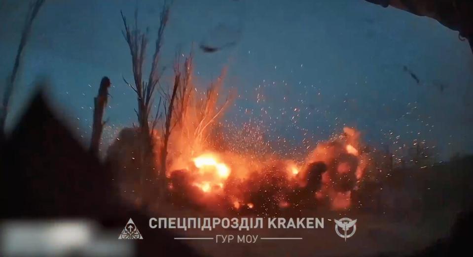 Kraken unit navigates enemy shelling as it transports troops to the front in Chasiv Yar