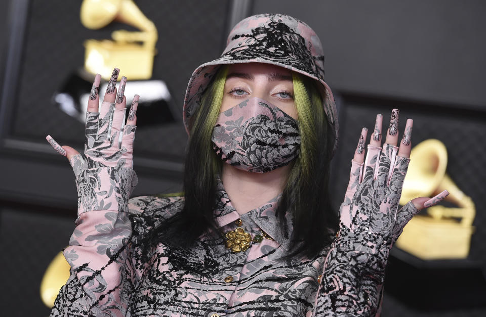 <p><em>Everything I Wanted</em> di Billie Eilish si è aggiudicata il premio per il miglior disco dell'anno, il più importante dei Grammy. Lo aveva già vinto nel 2020. (Foto Jordan Strauss/Invision/AP)</p> 