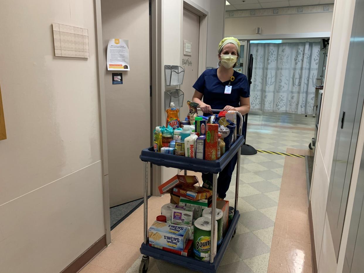 Virginia nurse Stacy Mason created a pantry to help her fellow hospital workers get through the pandemic. (Photo: Stacy Mason)